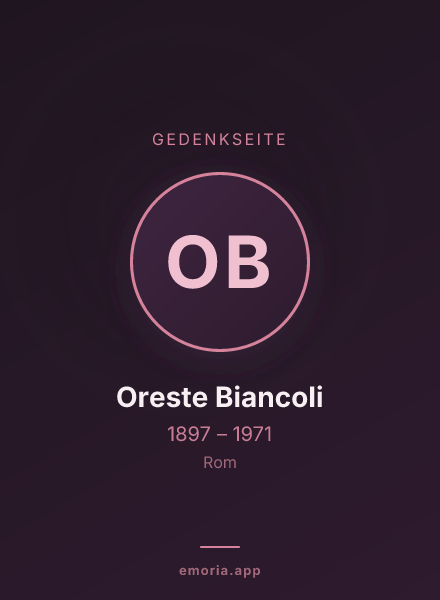 Gedenkportrait von Oreste Biancoli