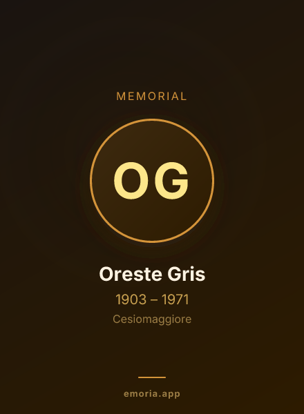 Memorial portrait of Oreste Gris