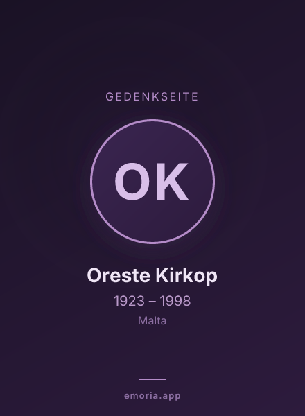 Gedenkportrait von Oreste Kirkop