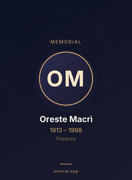 Memorial portrait of Oreste Macrì