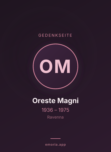 Gedenkportrait von Oreste Magni