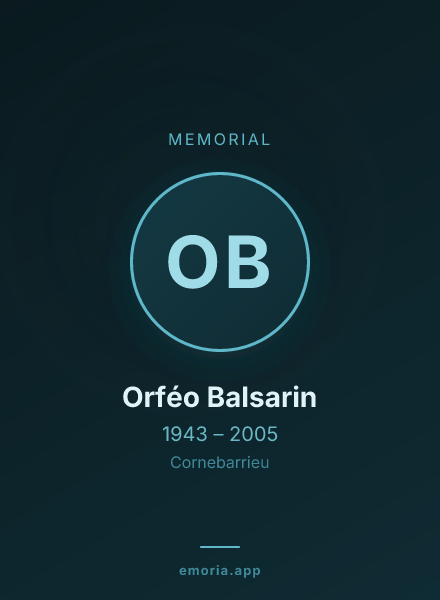 Memorial portrait of Orféo Balsarin