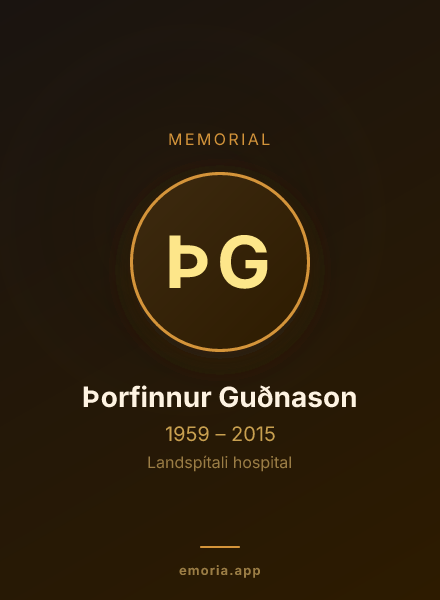 Memorial portrait of Þorfinnur Guðnason