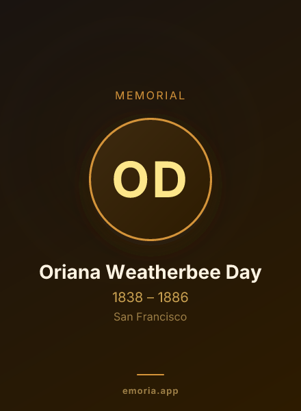 Memorial portrait of Oriana Weatherbee Day