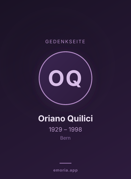 Gedenkportrait von Oriano Quilici