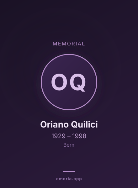 Memorial portrait of Oriano Quilici