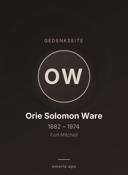 Gedenkportrait von Orie Solomon Ware
