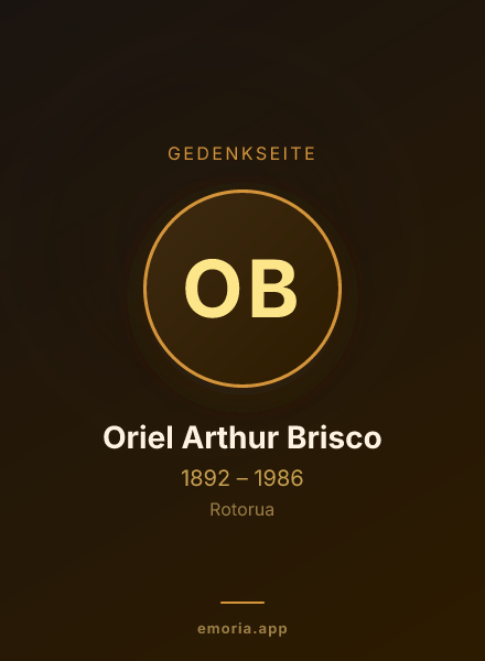 Gedenkportrait von Oriel Arthur Brisco