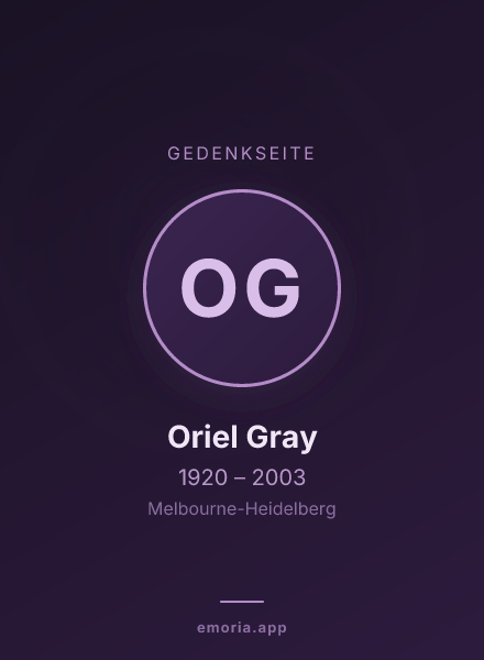 Gedenkportrait von Oriel Gray