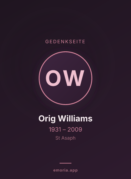 Gedenkportrait von Orig Williams