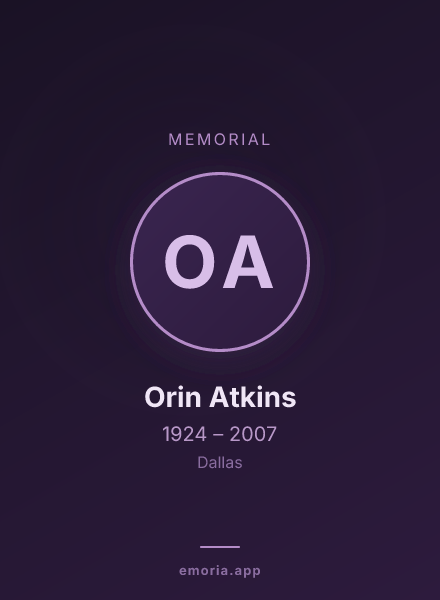 Memorial portrait of Orin Atkins