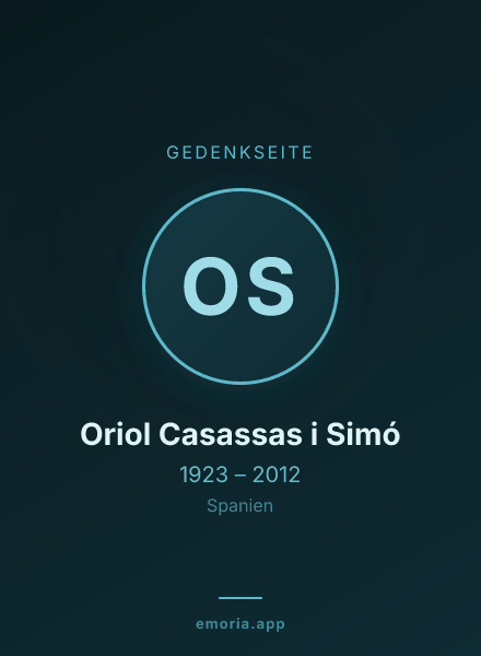 Gedenkportrait von Oriol Casassas i Simó