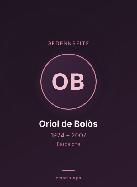 Gedenkportrait von Oriol de Bolòs