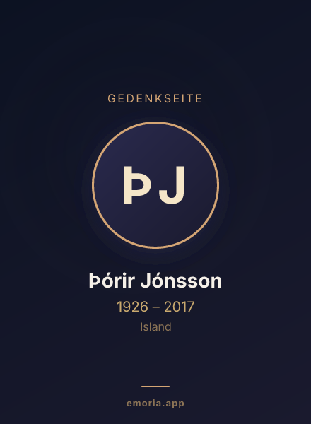 Gedenkportrait von Þórir Jónsson