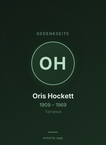 Gedenkportrait von Oris Hockett