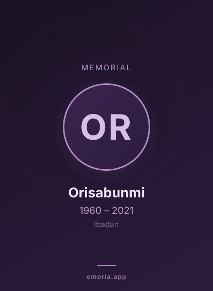 Memorial portrait of Orisabunmi