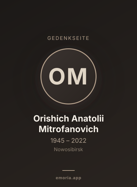 Gedenkportrait von Orishich Anatolii Mitrofanovich