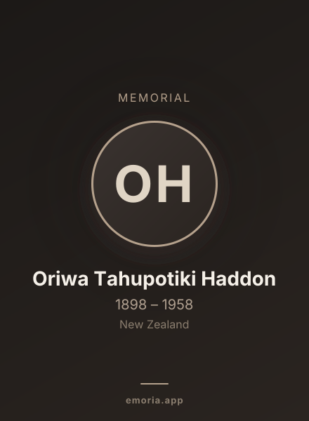 Memorial portrait of Oriwa Tahupotiki Haddon