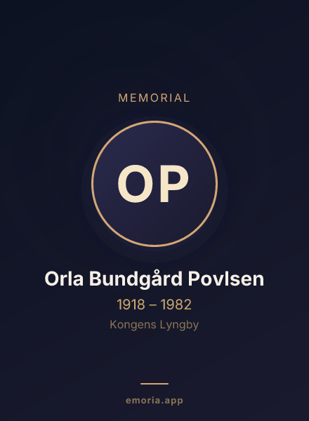 Memorial portrait of Orla Bundgård Povlsen