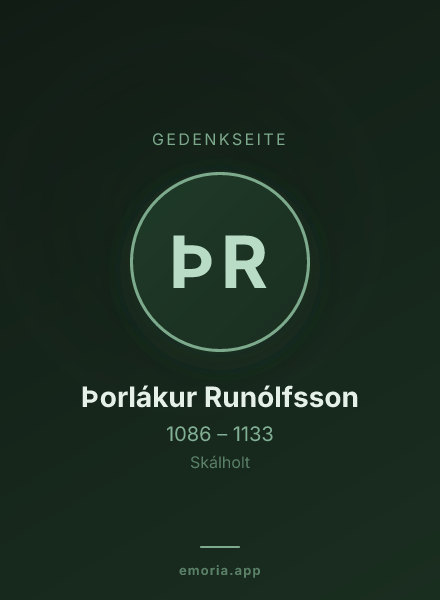 Gedenkportrait von Þorlákur Runólfsson