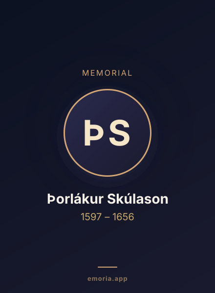 Memorial portrait of Þorlákur Skúlason