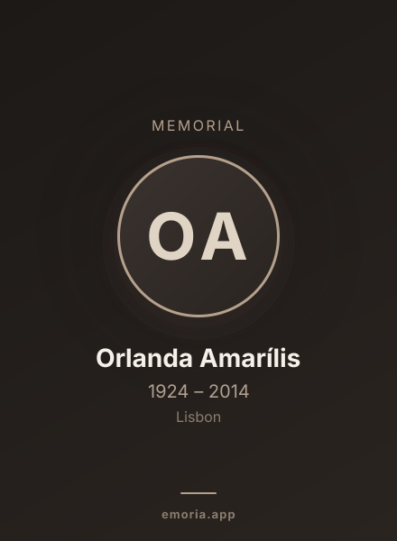 Memorial portrait of Orlanda Amarílis