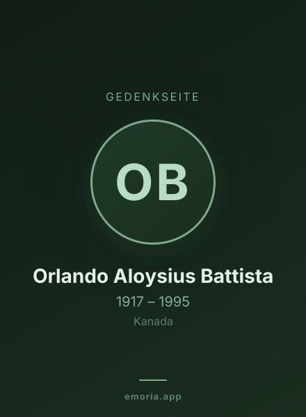 Gedenkportrait von Orlando Aloysius Battista
