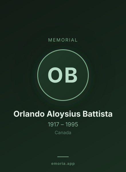 Memorial portrait of Orlando Aloysius Battista