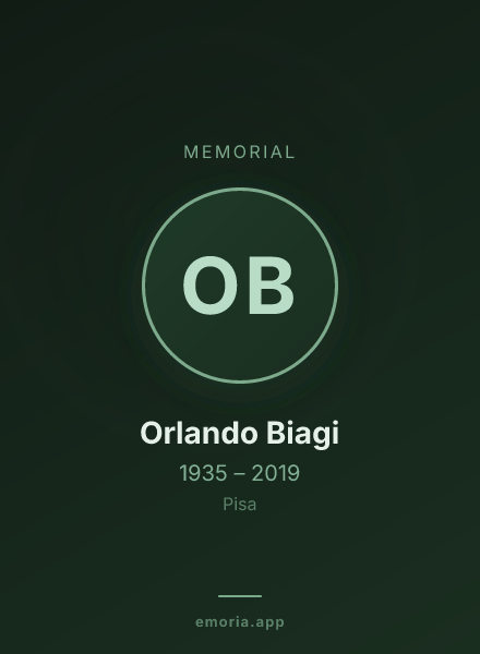 Memorial portrait of Orlando Biagi