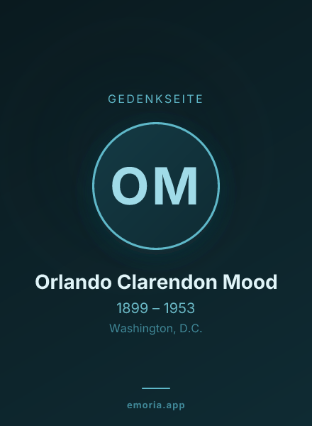 Gedenkportrait von Orlando Clarendon Mood
