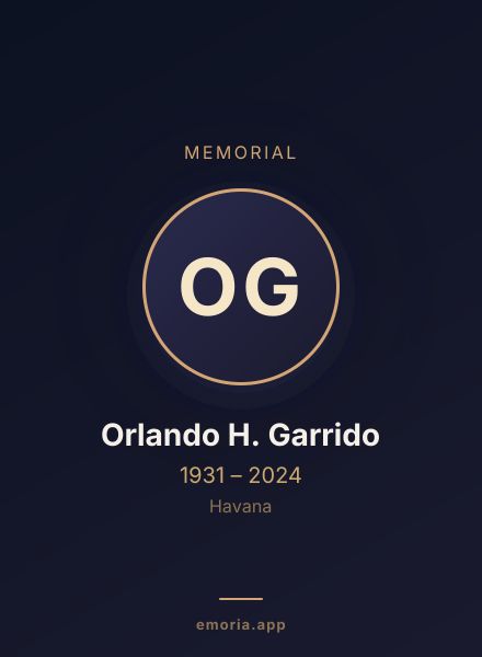 Memorial portrait of Orlando H. Garrido