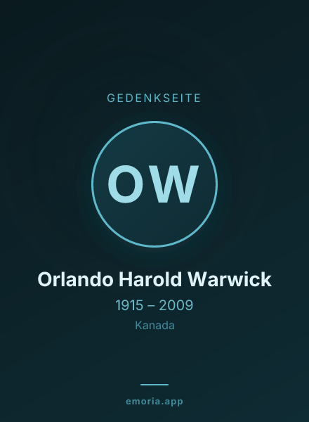 Gedenkportrait von Orlando Harold Warwick