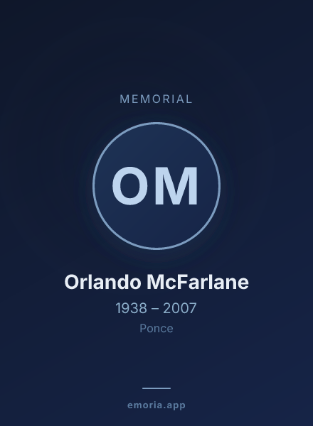 Memorial portrait of Orlando McFarlane