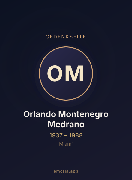 Gedenkportrait von Orlando Montenegro Medrano