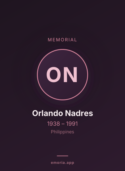 Memorial portrait of Orlando Nadres