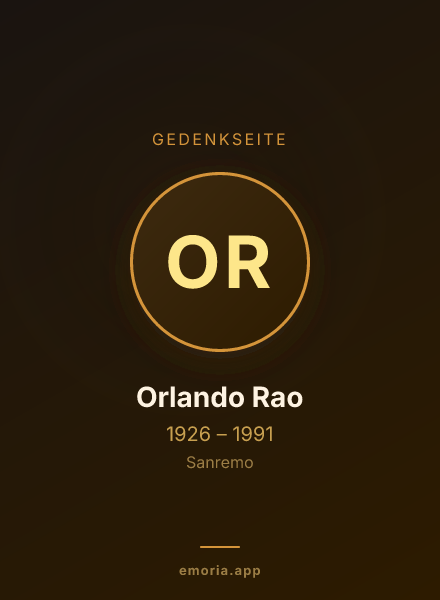 Gedenkportrait von Orlando Rao