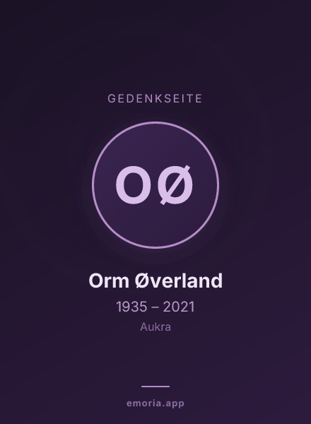 Gedenkportrait von Orm Øverland