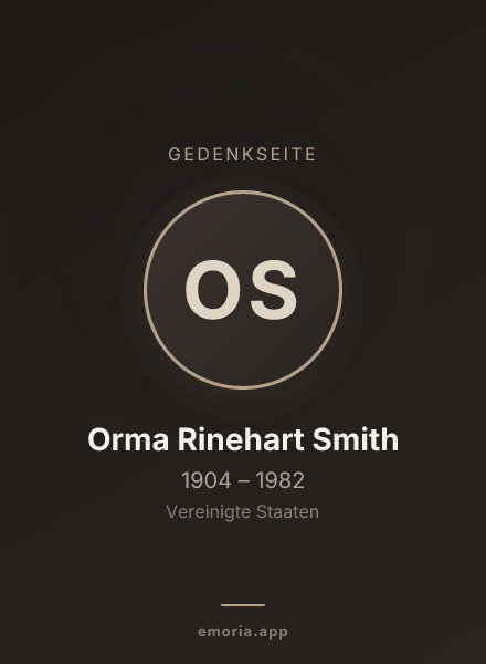 Gedenkportrait von Orma Rinehart Smith