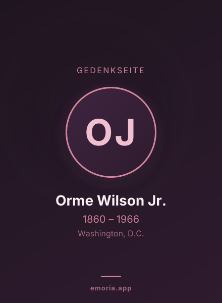 Gedenkportrait von Orme Wilson Jr.