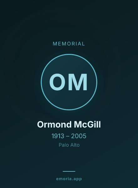 Memorial portrait of Ormond McGill