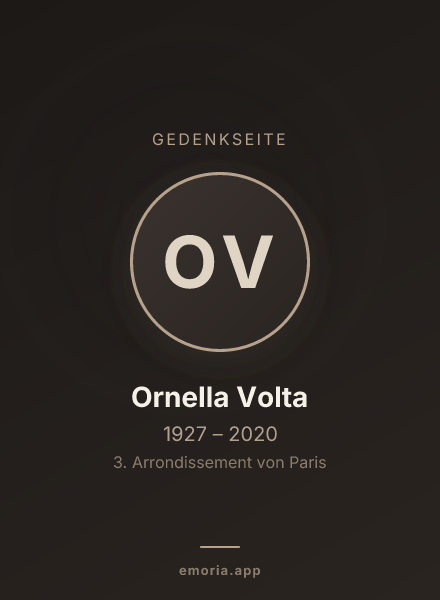 Gedenkportrait von Ornella Volta