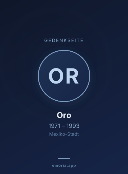 Gedenkportrait von Oro