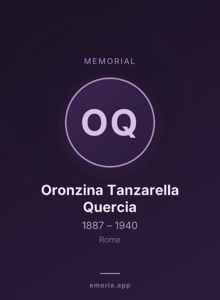 Memorial portrait of Oronzina Tanzarella Quercia