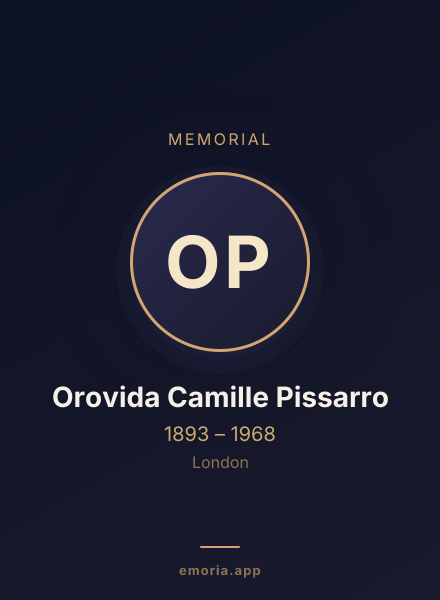 Memorial portrait of Orovida Camille Pissarro