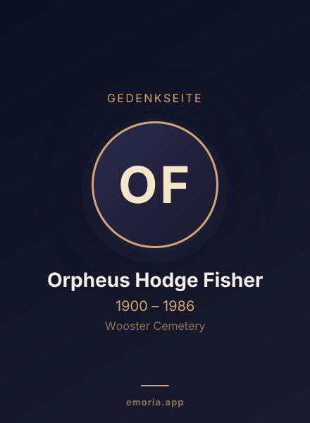 Gedenkportrait von Orpheus Hodge Fisher