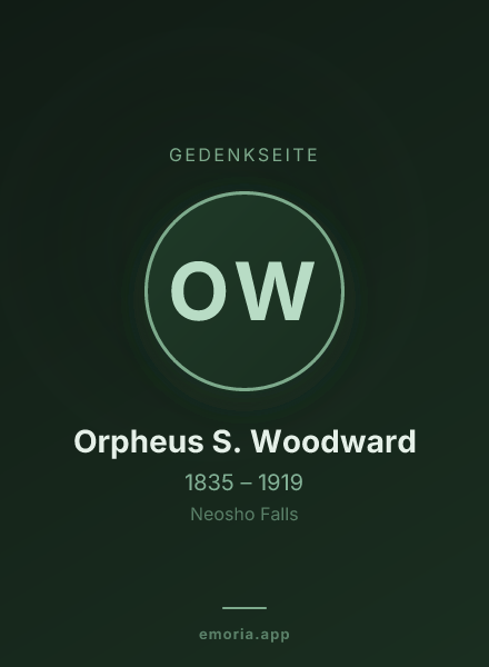 Gedenkportrait von Orpheus S. Woodward