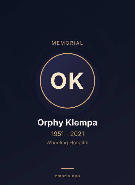 Memorial portrait of Orphy Klempa