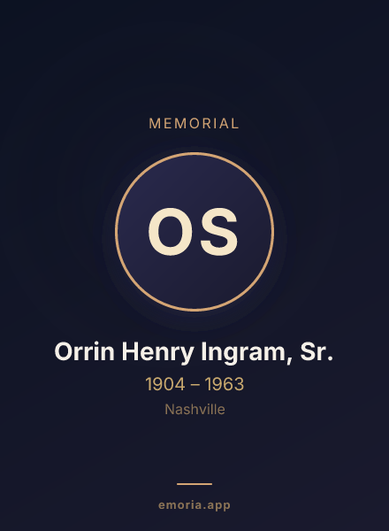 Memorial portrait of Orrin Henry Ingram, Sr.