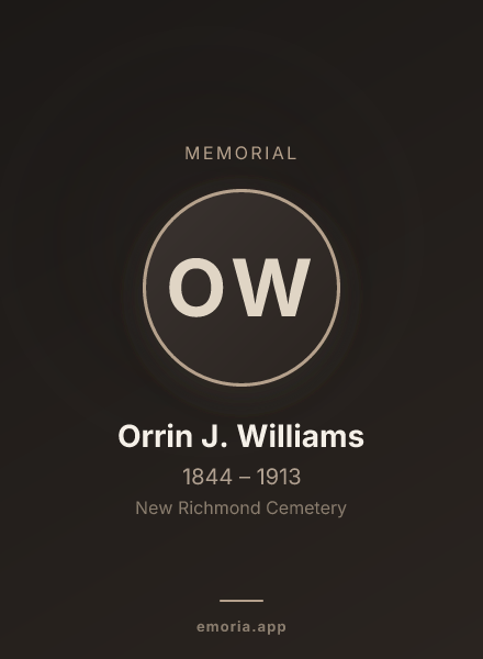 Memorial portrait of Orrin J. Williams