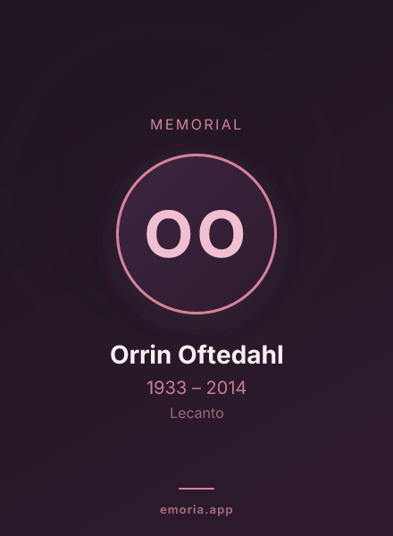 Memorial portrait of Orrin Oftedahl